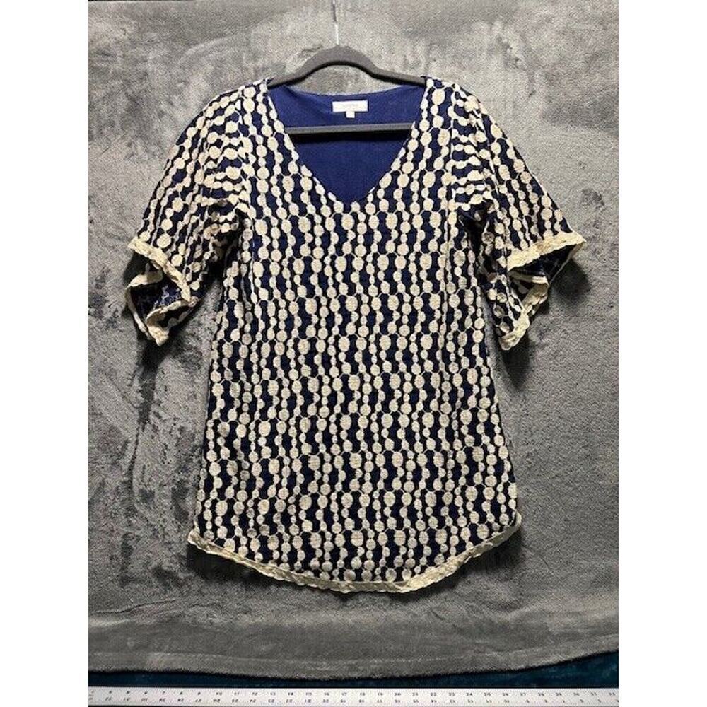 Umgee Womans Navy/Cream Embroidered Dress Size S